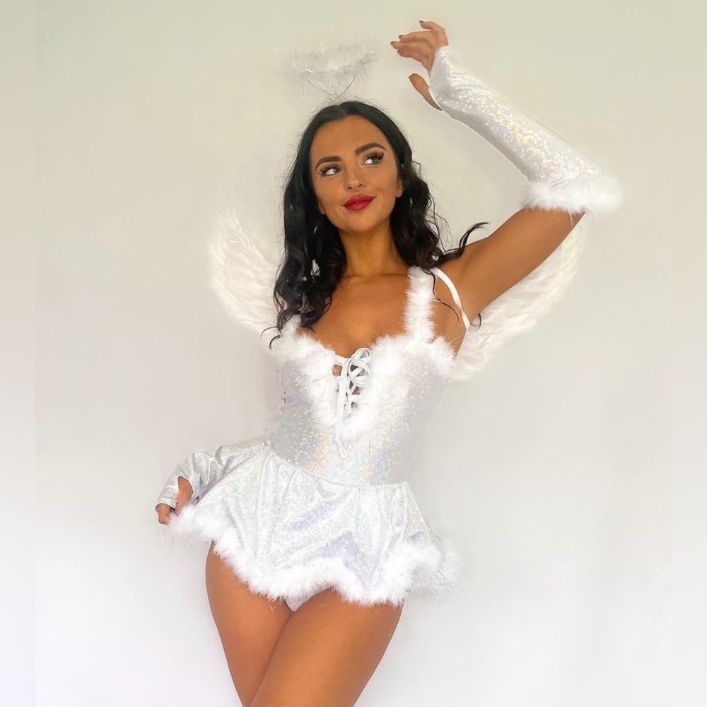 holographic angel three-piece sleeve set